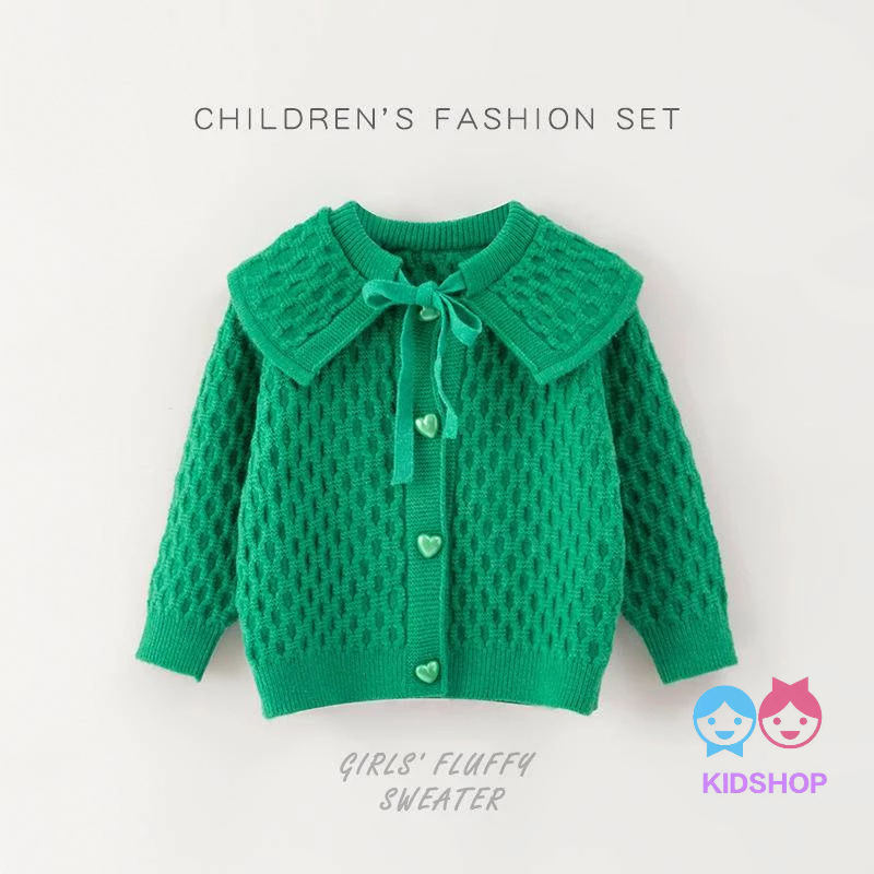Bộ Áo Khoác sweater Dệt Kim + Chân Váy Lồi Màu Xanh Lá Cây Thời Trang Thu Đông Phong Cách Mới Dành Cho Trẻ Em Mùa Giáng Sinh
