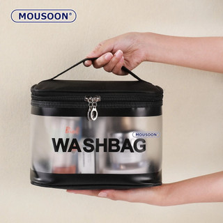 Túi đựng mỹ phẩm MOUSOON chất liệu PVC trong suốt chống thấm nước sức chứa lớn tiện lợi cho nữ
