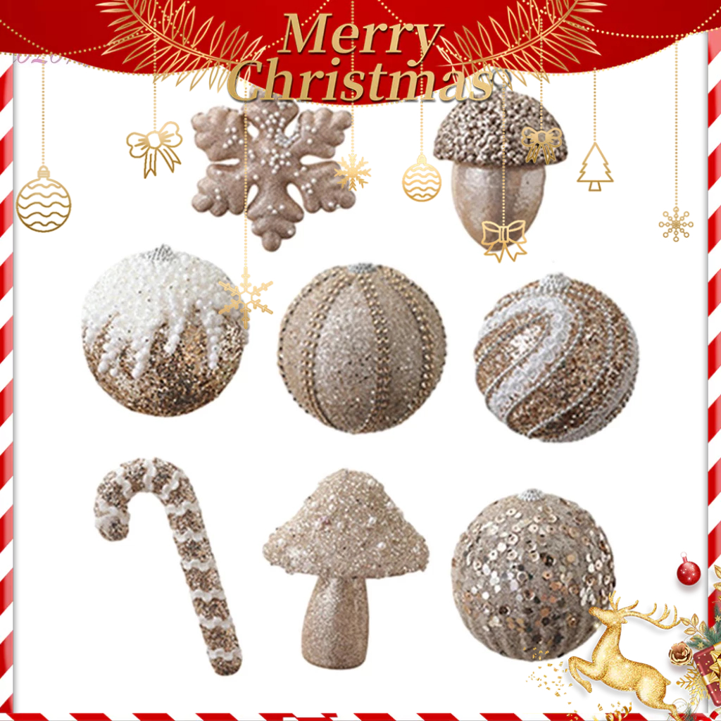 Set 7 / 8 / 9 / 10 Trái Châu Trang Trí Cây Thông Noel