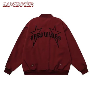 Áo sweater Dệt Kim Cổ Tròn Dáng Rộng Kẻ Sọc Màu Sắc Tương Phản Kiểu retro Mỹ Thời Trang Thu Đông Cho Nam