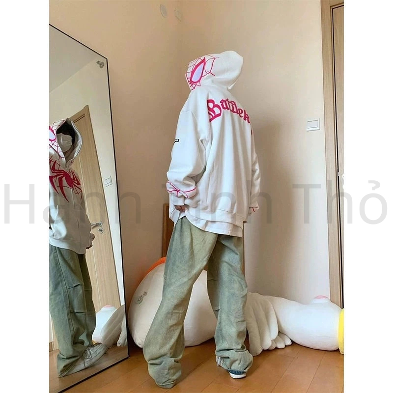 🔥Siêu Hottrend 🔥Áo Hoodie Người Nhện cardigan Thêu Họa Áo Khoác zip Tiết Người Nhện Phong Cách Mỹ Cá Tính Cho Nam Nữ