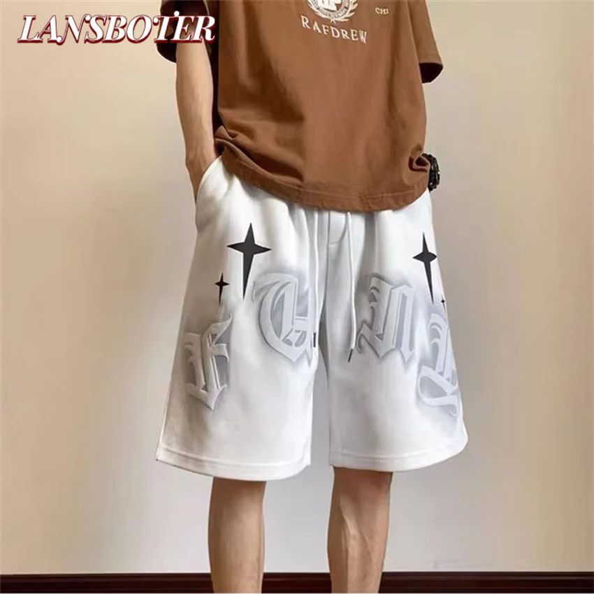 Lansboter Quần Short Bóng Rổ Dáng Rộng Thời Trang Mùa Hè Phong Cách Hàn Quốc Có size Lớn