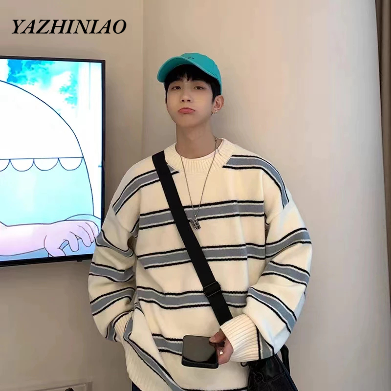 Yazhiniao Áo sweater Dáng Rộng Phong Cách Nhật Bản Cho Cặp Đôi