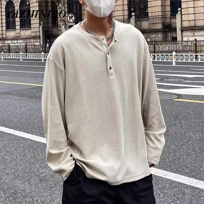 Yazhiniao Áo Khoác sweater Chui Đầu Dáng Rộng Cài Khuy Kiểu vintage Mỹ