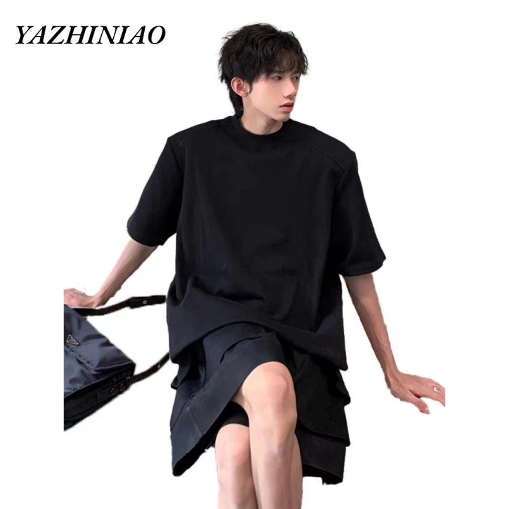 Áo Thun cotton Ngắn Tay In Họa Tiết yazhiniao Phong Cách hip hop Cho Nam