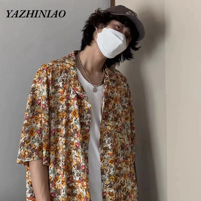 Áo Sơ Mi Tay Lửng Tiêu Chuẩn harajuku Nhật Bản Phổ Biến Hợp Thời Trang Mới Của yazhiniao