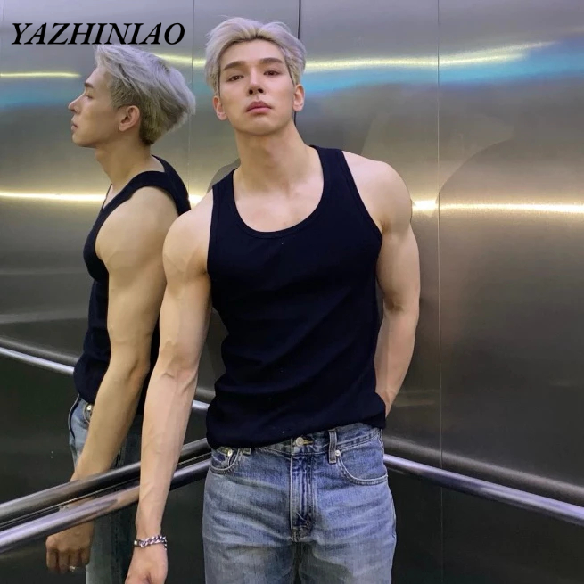 Yazhiniao Áo Thun cotton Sát Nách Thấm Hút Mồ Hôi Phong Cách Thể Thao Cho Nam