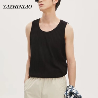  YAZHINIAO Áo Ba Lỗ Dệt Kim cotton Màu Trơn Đơn Giản Thời Trang Mùa Hè Cho Nam 