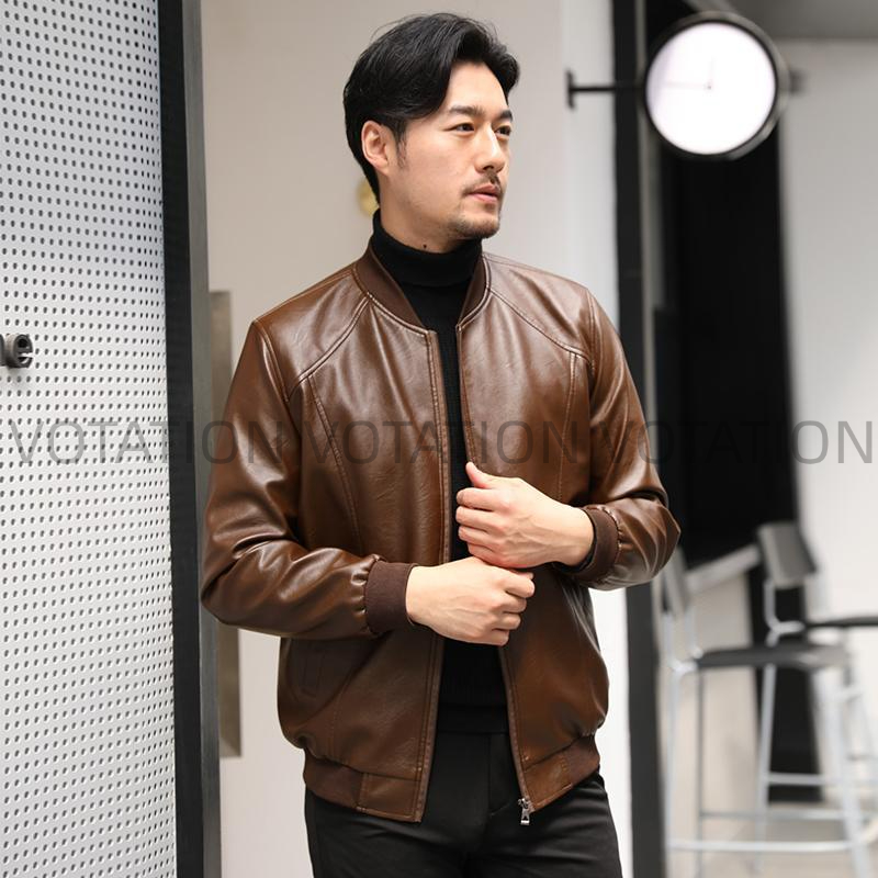 Áo Khoác nam chất Da PU cao cấp jacket đen+màu nâu style Hàn Quốc