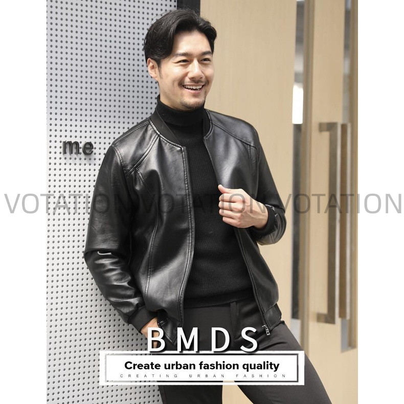 Áo Khoác nam chất Da PU cao cấp jacket đen+màu nâu style Hàn Quốc