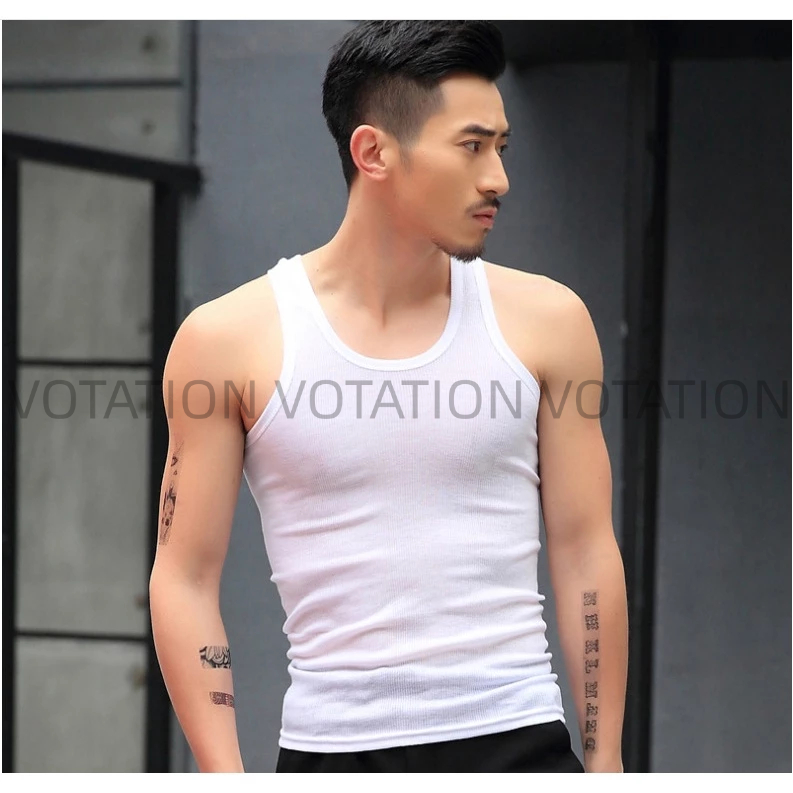 Áo Ba Lỗ Thể Thao cotton thấm hút mồ hôi thời Ôm Dáng Co Giãn Thoáng Khí Cho Nam