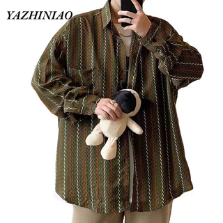 Yazhiniao Áo Sơ Mi Tay Lửng Cổ Vuông Phối Màu Thời Trang Trẻ Trung Phong Cách harajuku Nhật Bản Dành Cho Nam