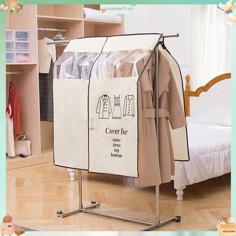 Keep order Quần áo che bụi Vải không dệt Chống Thiết kế cửa sổ trong suốt thấm nước Treo quần bảo vệ cmman11.vn