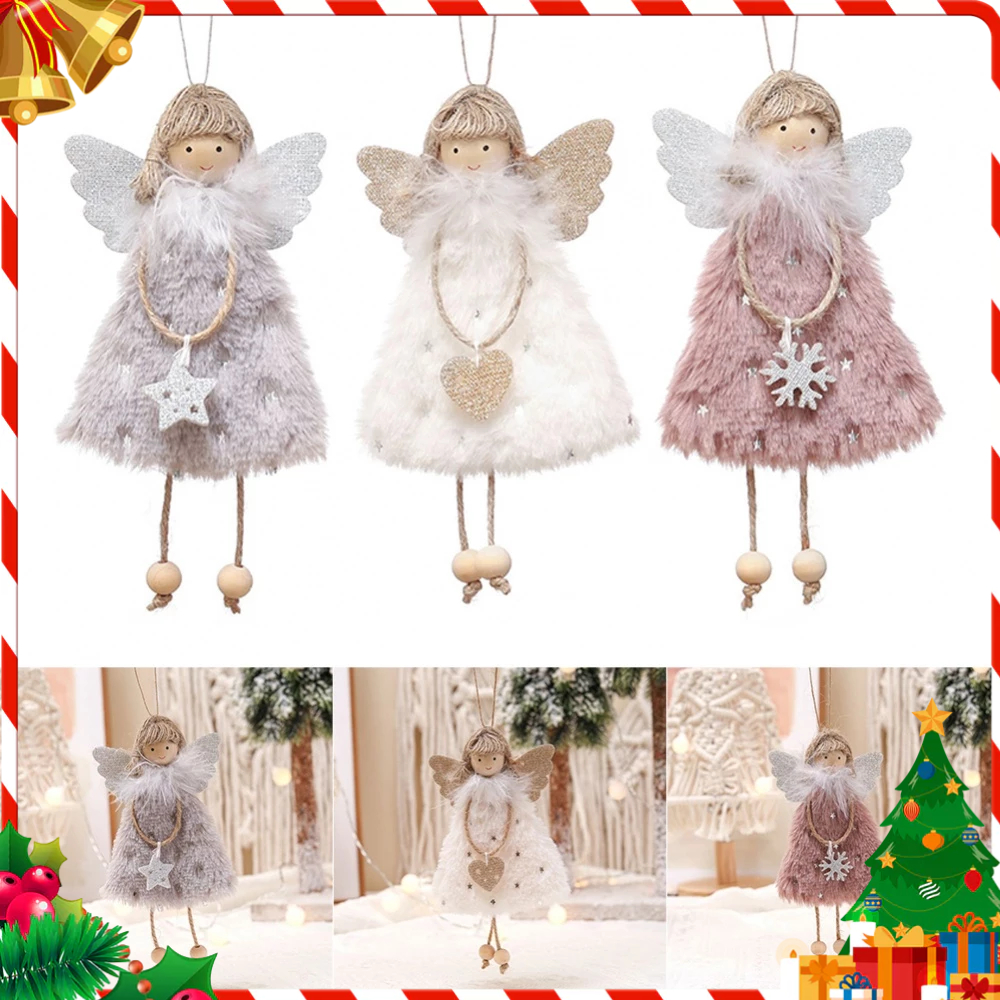 Christmas Accessories Party Ornaments Pendant Pink Plush Table Decor Xmas Tree