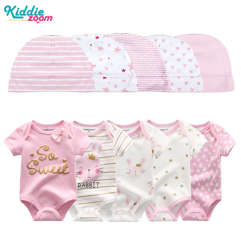 Set 10 món gồm nón và áo liền quần dễ thương cho bé 0-6 tháng tuổi