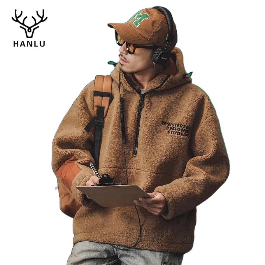 Hanlu Áo Khoác Hoodie Dày Dặn Phong Cách retro Mỹ Chất Lượng Cao Cho Nam