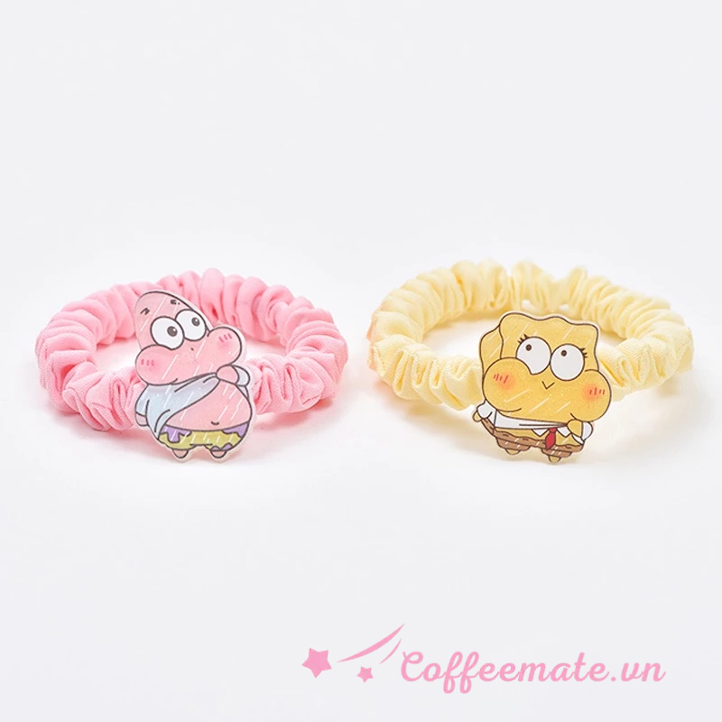 ]Dây Cột Tóc Cao Su Co Giãn Hình Bọt Biển Dễ Thương