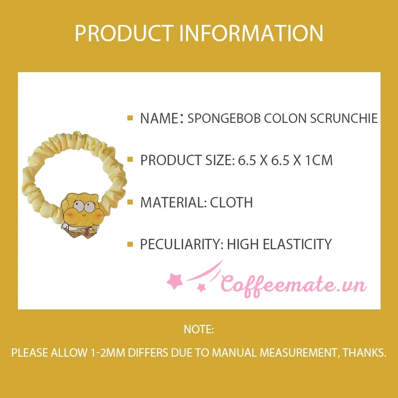 ]Dây Cột Tóc Cao Su Co Giãn Hình Bọt Biển Dễ Thương