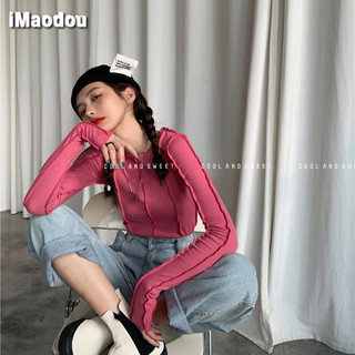 IMAODOU Áo ôm dài tay  phong cách Hàn Quốc thời trang mùa thu đa năng