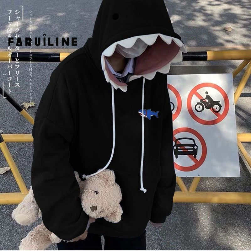 Áo Hoodie In Hình Cá Mập Dễ Thương Cho Cặp Đôi