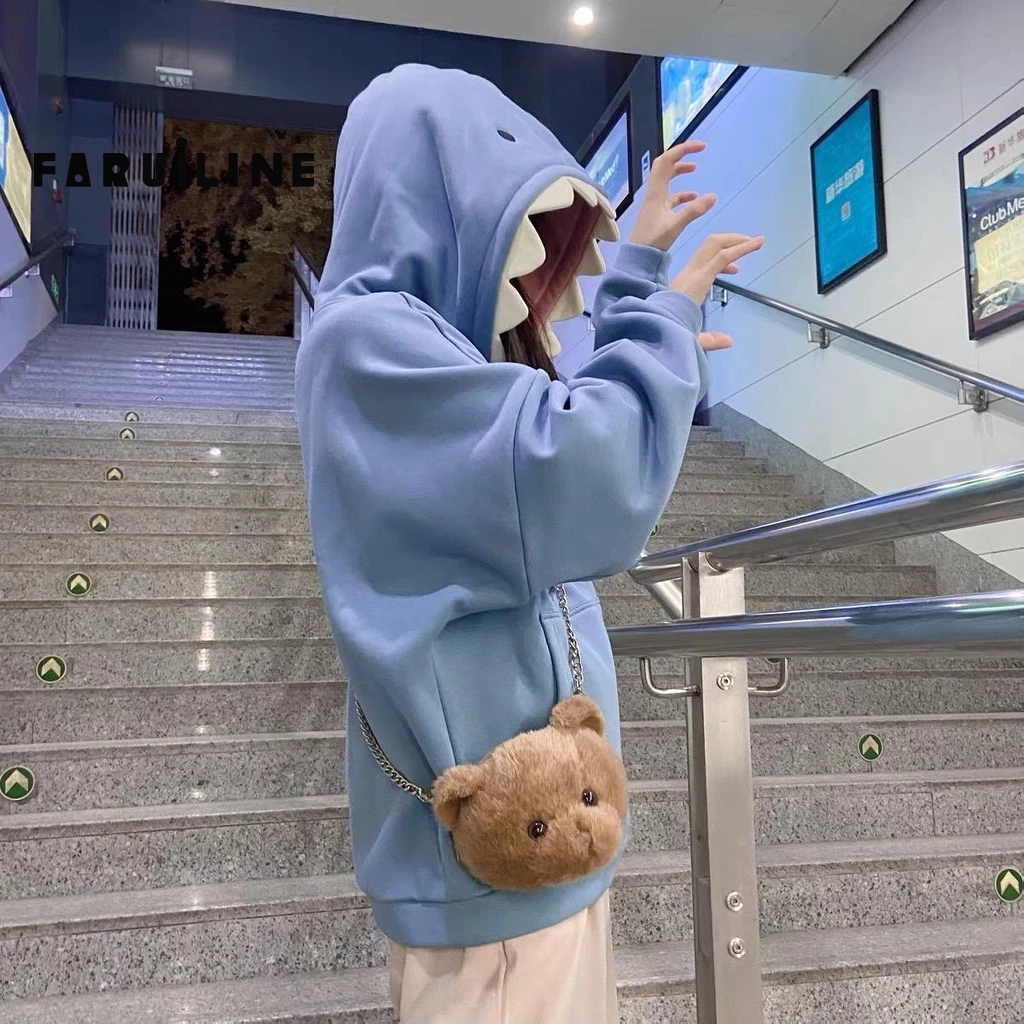 Áo Hoodie In Hình Cá Mập Dễ Thương Cho Cặp Đôi