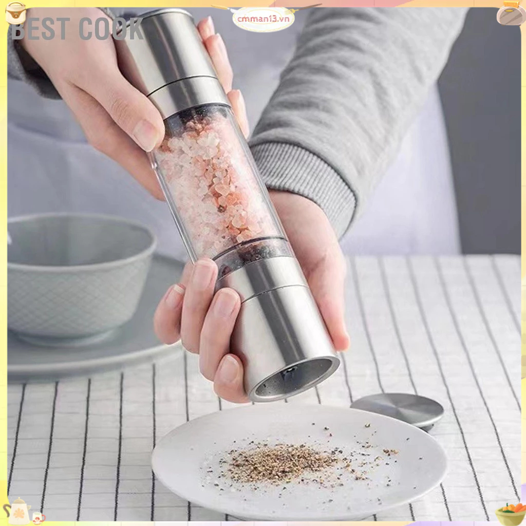 Best cook Máy Xay Tiêu Hai Đầu Cối Bằng Thép Không Gỉ Dễ Dàng Có Thể Điều Chỉnh Gia Vị Đa Năng Cho Muối Nhà Bếp
