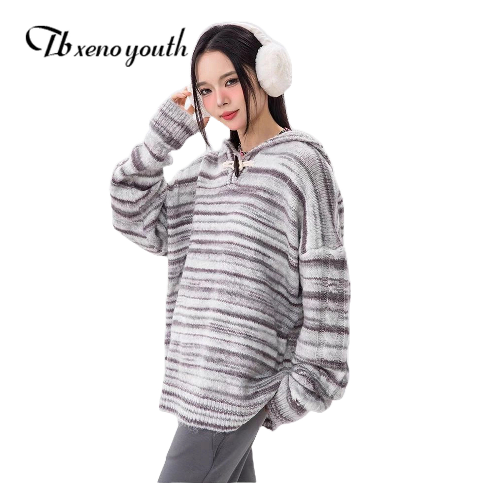 Túi Xách Phong Cách vintage Thời Trang|Áo Hoodie Dáng Rộng Họa Tiết Kẻ Sọc Phong Cách retro Mỹ Chất Lượng Cao Cho Nam