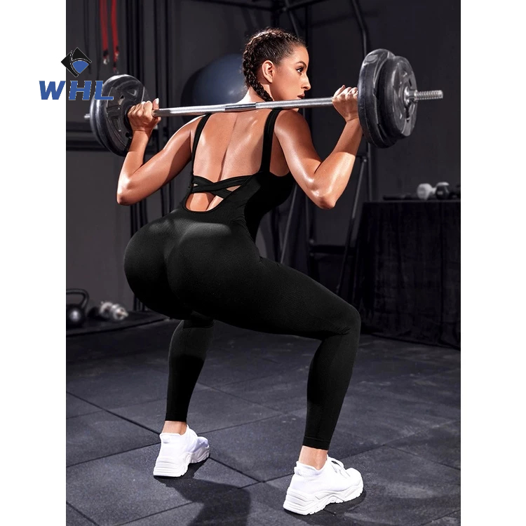 Bộ Jumpsuit Thể Thao Một Mảnh Hở Lưng Đan Dây Chéo Phong Cách Âu Mỹ Gợi Cảm