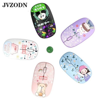 JVZODN Mới Chuột Không Dây 2.4g / bluetooth 5.0 Hoạt Hình Đáng Yêu Cho Máy Tính