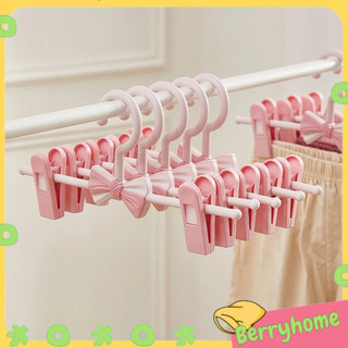 Móc treo quần trẻ em bằng nhựa Nhựa liền mạch chống trơn trượt Kẹp có thể điều chỉnh kính thiên văn  BerryHome~