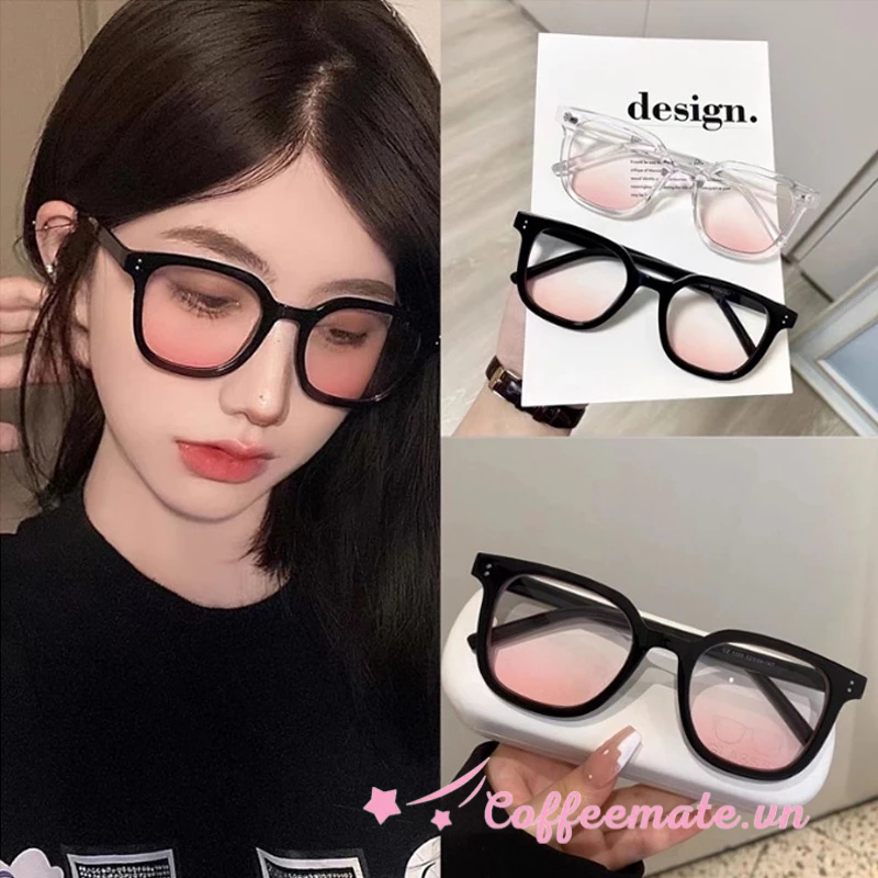 ⚡Kính mắt nữ nhiều màu kính hai chấm giá rẻ tạo hiệu ứng má hồng dễ thương hai màu trong suốt gọng đen