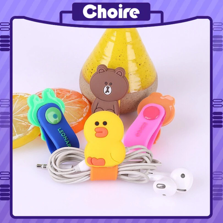 Dây kẹp thu gọn tai nghe cáp sạc điện thoại laptop hình thú dễ thương-CH