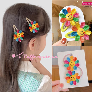 Set 2 Kẹp Tóc bb Hoa Hướng Dương Cột tóc hoa mặt trời nhiều màu sắc dễ thương dành cho bé gái