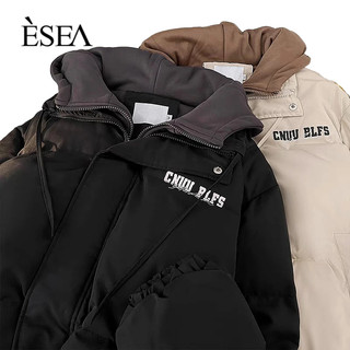 Esea Áo Khoác cotton Dày Hai Mảnh Có Mũ Trùm Đầu Giả Hai Mảnh Phong Cách Đường Phố Mỹ Thời Trang Mùa Đông Ấm Áp Mùa Đông Dành Cho Nam Và Nữ