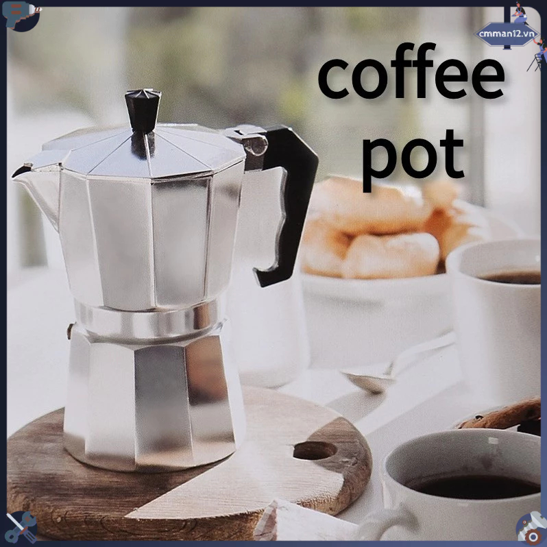 Power Helper Moka Pot Ý Bếp nấu cà phê Hợp kim nhôm Dụng cụ bát giác phong cách châu Âu cmman12.vn