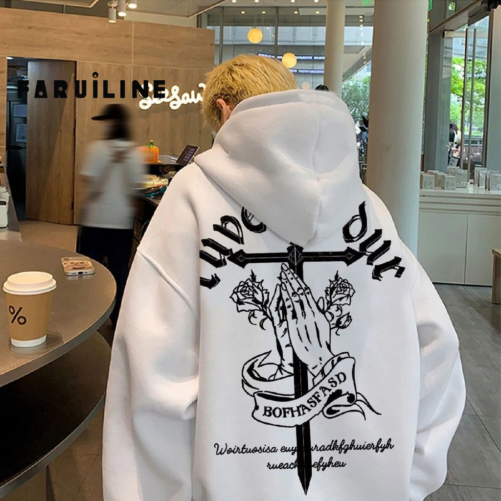 Áo Khoác hoodie Nỉ oversize Màu Đỏ Rượu Vang retro Mỹ Cho Nam