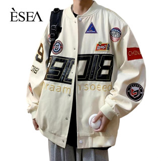 Esea Áo Khoác Bóng Chày Tay Dài Thêu Họa Tiết Cổ Điển Phong Cách Mỹ Thời Trang Cho Nam Và Nữ