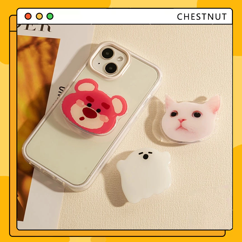 Sáng tạo bóng 3d tình yêu trái tim bướm hoa tulip dễ thương giá đỡ điện thoại đứng gấp ngón tay tay cầm điện thoại-CT