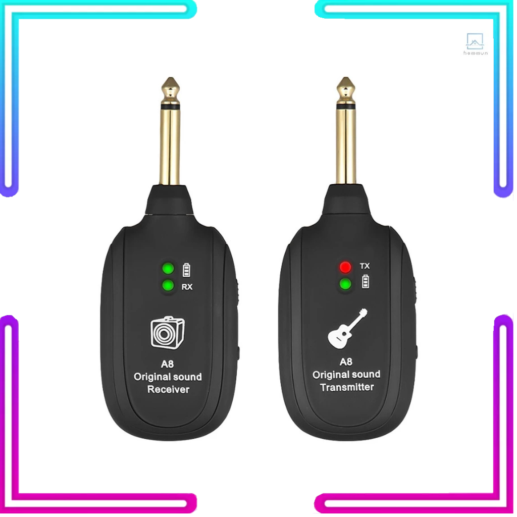 Bộ thu phát guitar không dây a8 uhf bộ thu 730mhz phạm vi 50m cho guitar điện bass violin #homm