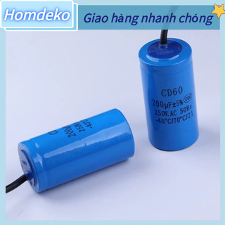 Tụ chạy cd60 có dây dẫn 250v ac 200uf 50/60hz cho động cơ máy nén khí homdeko