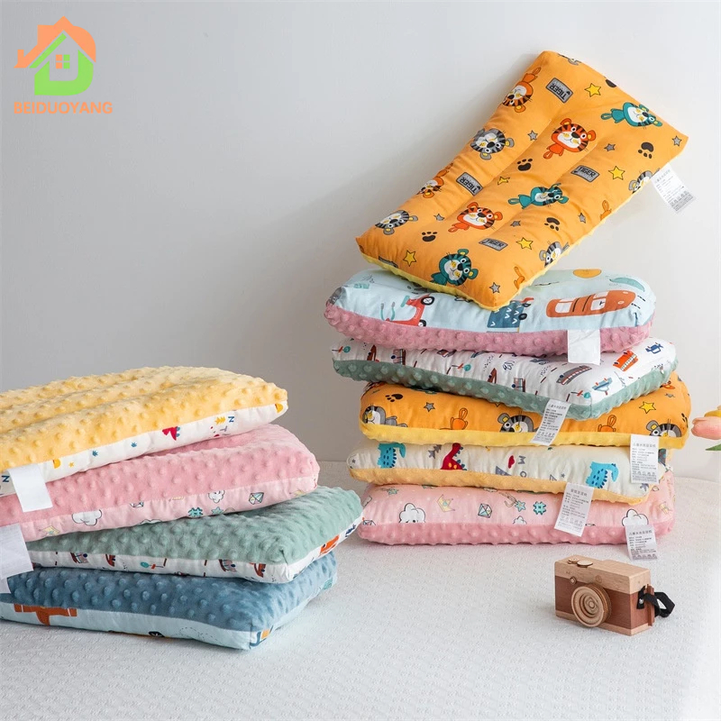 BEIDUOYANG Gối Lõi cotton Hai Mặt Hình Hạt Đậu Hoạt Hình Thoải Mái Cho Trẻ Mẫu Giáo