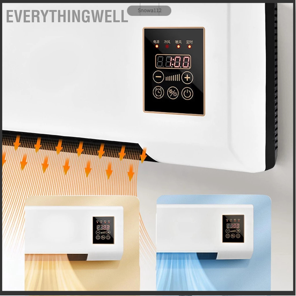 EverythingWell Máy Điều Hòa Treo Tường Mini Làm Mát Và Sưởi Ấm Có Khiển Từ Xa Cho Phòng Ngủ Khách Phích Cắm Âu 220V