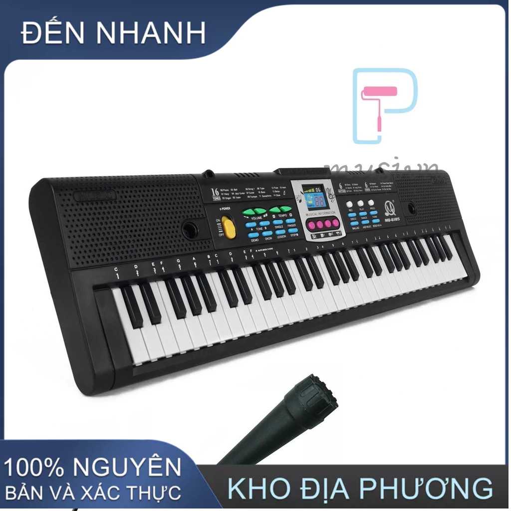 Đàn piano Điện 61 Phím Đa Năng Kèm Micro Cho Học Sinh