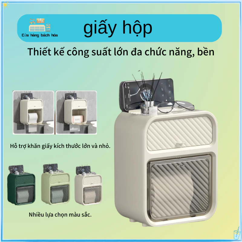 Hộp Đựng Khăn Giấy Cuộn Hai Tầng Gắn Tường Sang Trọng Cho Nhà Tắm hộp khăn giấy