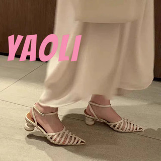 YAOLI Giày Cao Gót Mũi Nhọn Phong Cách Vintage Thời Trang Cho Nữ