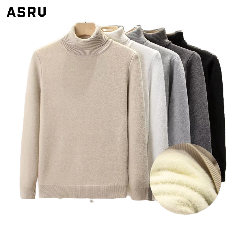 Hàng Mới Về asrv Áo sweater Cổ Lọ Dáng Rộng Thời Trang Thu Đông Đơn Giản Phong Cách Hàn Quốc Cho Nam