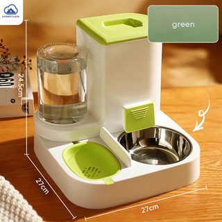 CHONGTAOQI bát ăn thú cưng hạt cho mèo Bình Uống Nước Tự Động Chia Ngăn Khô Ướt Dung Tích Lớn Tiện Dụng Cho Thú Cưng