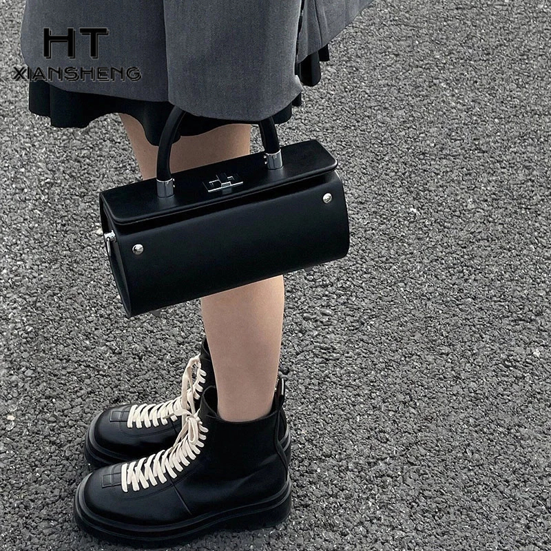 HT XIANSHENG Túi Xách Da PU Cao Cấp Màu Trơn Hợp Thời Trang Cho Nữ