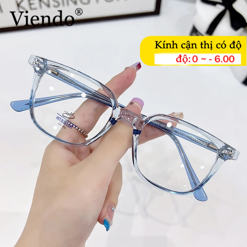 Kính Giả Cận Nam Nữ VIENDO Kính Mát Gọng Vuông Chống Tia UV Ánh Sáng Xanh Đổi Màu Khi Ra Nắng -1.0/-2.0/-3.0/-4.0/-5.0/-6.0