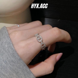 Nhẫn nữ micro dát zircon bạc pig mũi nhẫn phù hợp với nhẫn